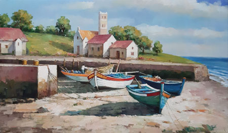 2251-T3 | 90cm x 60cm | bateaux sur terre 